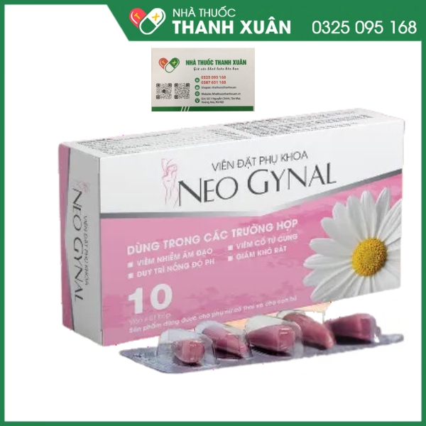 Viên Đặt Phụ Khoa NEO GYNAL hỗ trợ điều trị viêm nhiễm âm đạo, viêm cổ tử cung